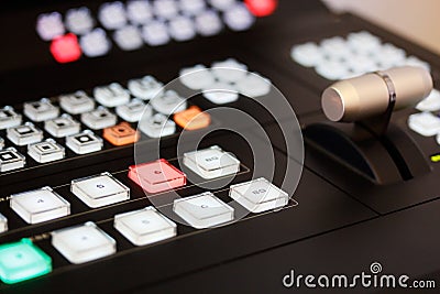 Video mixer controls Stock Photo