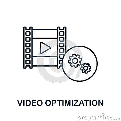 Video Optimization icon. Line element from video production collection. Linear Video Optimization icon sign for web Vector Illustration