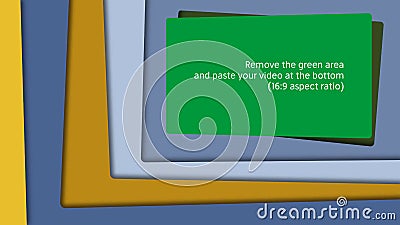 Video overlay. Removable screen template to embed your video. Paper cutout abstract style Stock Photo