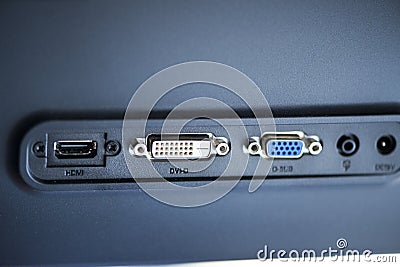 Video ports - DVI-D Stock Photo