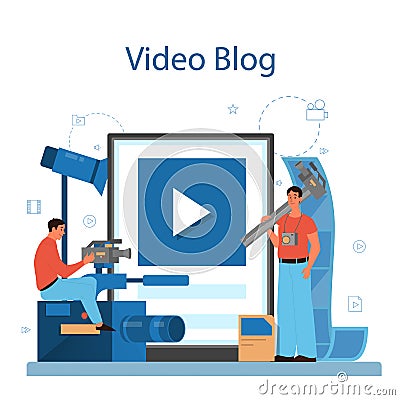 Video production or videographer online service or platform Vector Illustration