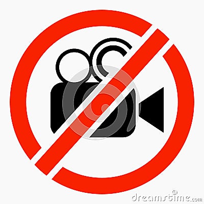 Video prohibition icon. No filming Vector Illustration