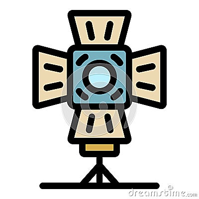 Video spot light icon color outline vector Vector Illustration