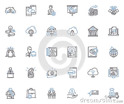 Video streaming line icons collection. Stream, Broadcast, Live, Buffer, Playback, Encode, Decode vector and linear Vector Illustration