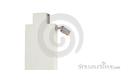 Video surveilance camera on pole isolated Stock Photo