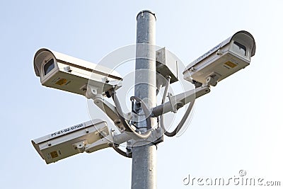 Video surveillance camera Editorial Stock Photo