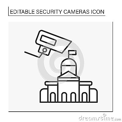 Video surveillance line icon Vector Illustration