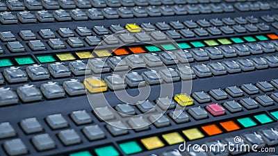 Video Switcher with a lot of Color Buttons Stock Photo