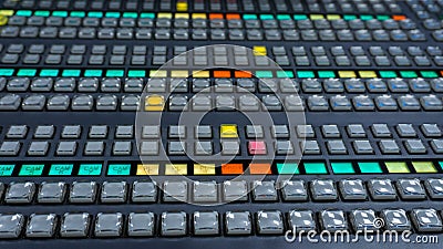 Video Switcher with a lot of Color Buttons Stock Photo