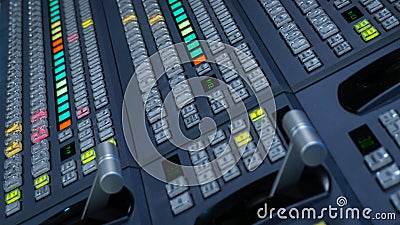 Video Switcher with a lot of Color Buttons Stock Photo
