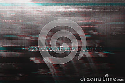 Video technology glitch background as wallpaper or tech related graphic design backdrop element Stock Photo