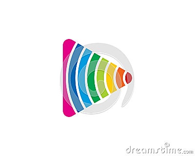 Video Wave Icon Logo Design Element Vector Illustration