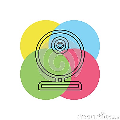 video web cam - chat camera icon, vector webcam Stock Photo