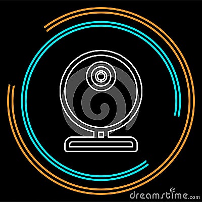 Video web cam - chat camera icon, vector webcam Vector Illustration