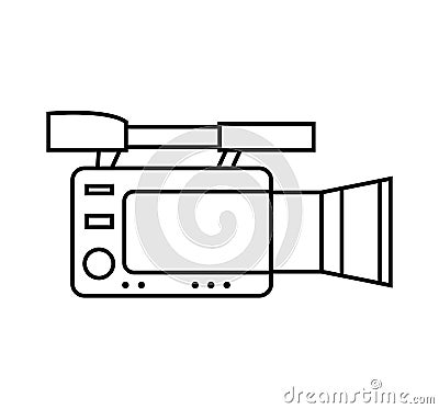 Videocamera icon. Broadcasting design. Vector graphic Cartoon Illustration