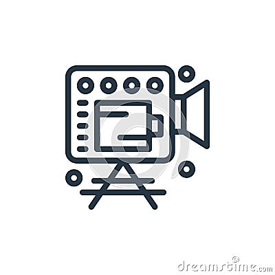 videocamera icon vector from hardware network concept. Thin line illustration of videocamera editable stroke. videocamera linear Vector Illustration