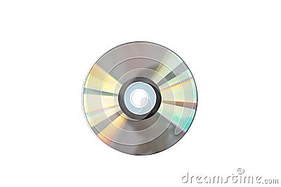 Videocassette and disc isolated on white background Stock Photo