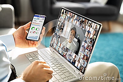 Videochat Business Training Call Stock Photo