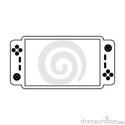 Videogame console portable technology black and white Vector Illustration