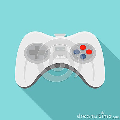 Videogame controller icon, flat style Vector Illustration