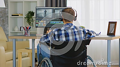 Videographer working from home Stock Photo