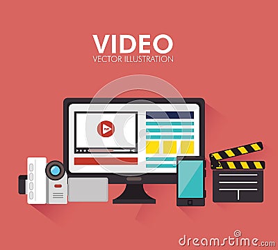 Videos and entertainment Vector Illustration