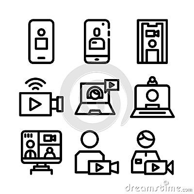 Vidio call icon or logo isolated sign symbol vector illustration Vector Illustration