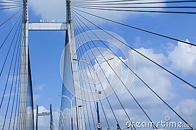 Vidyasagar Setu, longest cable - stayed bridge in India Stock Photo