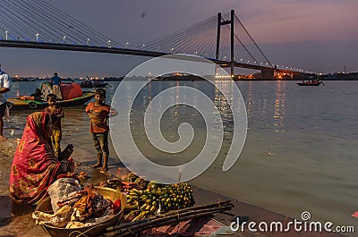 Vidyasagar Setu/ Second Hooghly Bridge Editorial Stock Photo