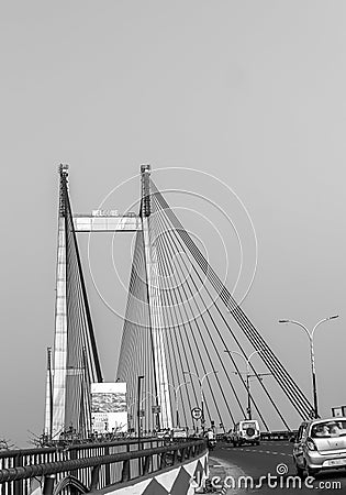 Vidyasagar Setu/ Second Hooghly Bridge Stock Photo