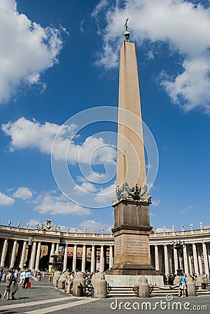 Vief of The Obelisk from St. Peter Square, Vatican Editorial Stock Photo