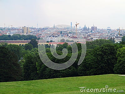 Vienna aerial city view from Shonbrunn palace Stock Photo