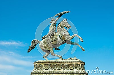 VIENNA, AUSTRIA - APRIL 22, 2016: Equestrian monument of Archduke Charles Editorial Stock Photo