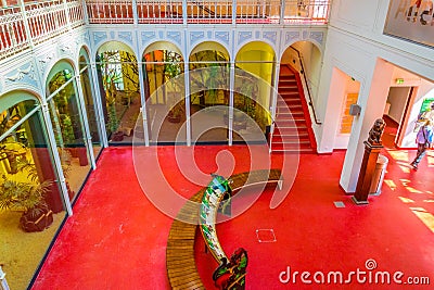 VIENNA, AUSTRIA, APRIL 3, 2017: Interior of a pavillion in the Schonbrunn tiergarten Â– zoological garden in Vienna Editorial Stock Photo