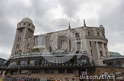 Urania Observatory built under the reign of Emperor Franz Joseph I in 1910 Editorial Stock Photo