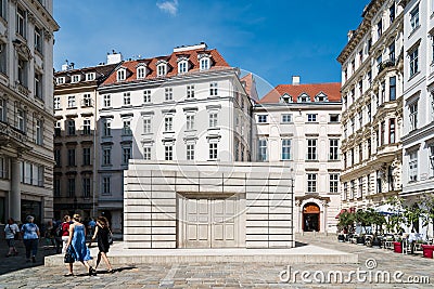 Judenplatz Holocaust Memorial in historical city center of Vien Editorial Stock Photo
