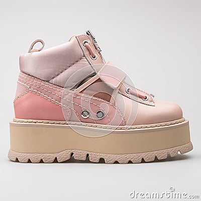 Puma Sneaker Boot Strap pink sneaker Editorial Stock Photo