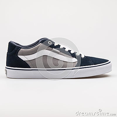 Vans Faulkner navy blue, grey and white sneaker Editorial Stock Photo