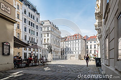 Judenplatz in jewry district in Vienna Editorial Stock Photo