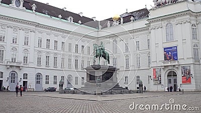 VIENNA, AUSTRIA - DECEMBER, 24 Austrian National Library old entrance at Josefsplatz Editorial Stock Photo