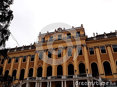 Schonbrunn - Baroque style architecture palace in Vienna Editorial Stock Photo