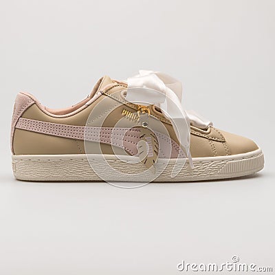 Puma Basket Heart Coach beige sneaker Editorial Stock Photo