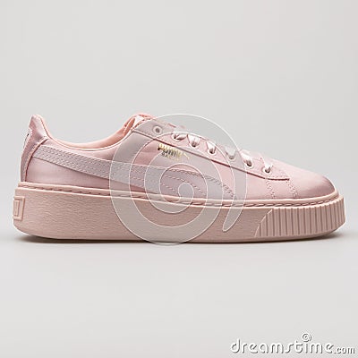 Puma Basket Platform Tween pink sneaker Editorial Stock Photo