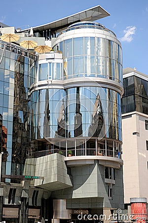 Vienna, Austria , Haas-Haus, postmodern style by the architect Hans Hollein Editorial Stock Photo