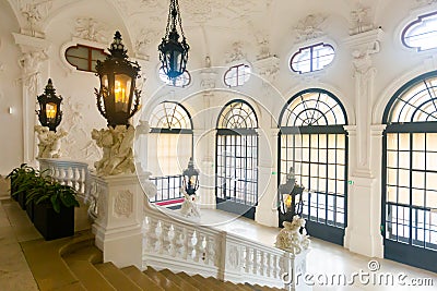 VIENNA, AUSTRIA - JANUARY 30, 2022: Interior of the Upper Belvedere Editorial Stock Photo