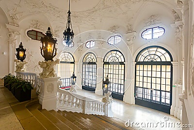 VIENNA, AUSTRIA - JANUARY 30, 2022: Interior of the Upper Belvedere Editorial Stock Photo