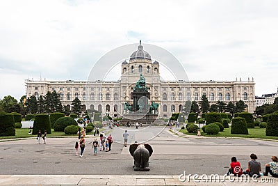 Museum Quarter or Maria Teresa Square overlooking the Natural History Museum in Vienna, Austria Editorial Stock Photo