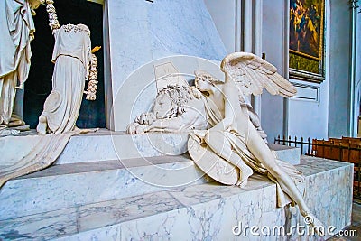 The stone memorial in Augustinian Church in Vienna, Austria Editorial Stock Photo