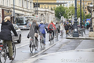 Bike traffic in Vienna Editorial Stock Photo