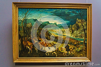 The Return of the Herd 1565 by Pieter Brueghel the Elder in Ku Editorial Stock Photo